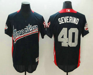 Men's American League New York Yankees #40 Luis Severino Navy Blue 2018 MLB All-Star Game Home Run Derby Player Jersey
