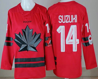 Men's Canada #14 Nick Suzuki Red 2026 Olympics Authentic Jersey