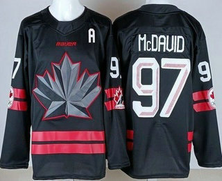 Men's Canada #97 Connor McDavid Black 2026 Olympics Authentic Jersey