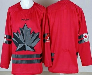 Men's Canada Blank Red 2026 Olympics Authentic Jersey