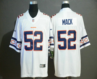 Men's Chicago Bear #52 Khalil Mack White 2019 NEW Team Logo Vapor Untouchable Stitched NFL Nike Limited Jersey Men's Chicago Bear #52 Khalil Mack White 2019 NEW Team Logo Vapor Untouchable Stitched NFL Nike Limited Jersey