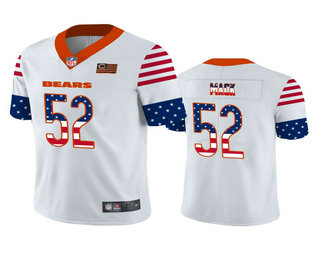 Men's Chicago Bear #52 Khalil Mack White Independence Day Stars & Stripes Jersey Men's Chicago Bear #52 Khalil Mack White Independence Day Stars & Stripes Jersey
