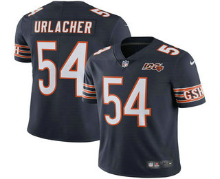 Men's Chicago Bear #54 Brian Urlacher Navy Blue 100th Anniversary seasons Patch Vapor Untouchable Stitched NFL Nike Limited Jersey Men's Chicago Bear #54 Brian Urlacher Navy Blue 100th Anniversary seasons Patch Vapor Untouchable Stitched NFL Nike Limited Jersey