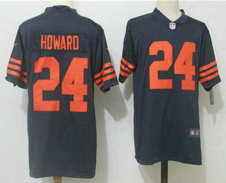 Men's Chicago Bears #24 Jordan Howard Blue with Orange 2017 Vapor Untouchable Stitched NFL Nike Limited Jersey Men's Chicago Bears #24 Jordan Howard Blue with Orange 2017 Vapor Untouchable Stitched NFL Nike Limited Jersey