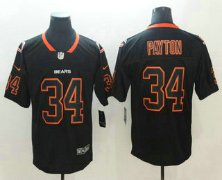 Men's Chicago Bears #34 Walter Payton 2018 Black Lights Out Color Rush Stitched NFL Nike Limited Jersey Men's Chicago Bears #34 Walter Payton 2018 Black Lights Out Color Rush Stitched NFL Nike Limited Jersey