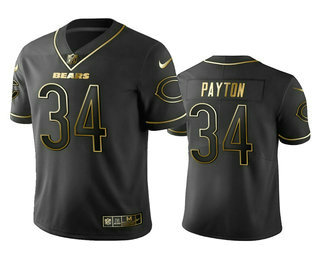 Men's Chicago Bears #34 Walter Payton 2019 Black Golden Edition Stitched NFL Nike Limited Jersey Men's Chicago Bears #34 Walter Payton 2019 Black Golden Edition Stitched NFL Nike Limited Jersey