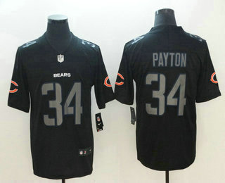 Men's Chicago Bears #34 Walter Payton Black 2018 Fashion Impact Black Color Rush Stitched NFL Nike Limited Jersey Men's Chicago Bears #34 Walter Payton Black 2018 Fashion Impact Black Color Rush Stitched NFL Nike Limited Jersey