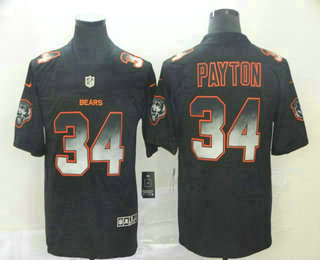 Men's Chicago Bears #34 Walter Payton Black 2019 Vapor Smoke Fashion Stitched NFL Nike Limited Jersey Men's Chicago Bears #34 Walter Payton Black 2019 Vapor Smoke Fashion Stitched NFL Nike Limited Jersey