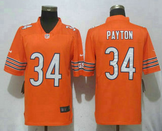 Men's Chicago Bears #34 Walter Payton Orange 2017 Vapor Untouchable Stitched NFL Nike Limited Jersey Men's Chicago Bears #34 Walter Payton Orange 2017 Vapor Untouchable Stitched NFL Nike Limited Jersey