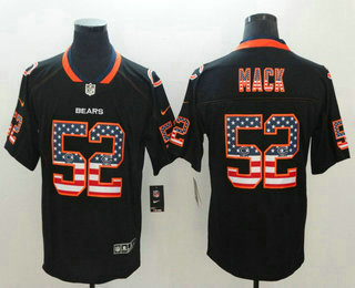 Men's Chicago Bears #52 Khalil Mack 2018 USA Flag Fashion Black Color Rush Stitched Nike Limited Jersey Men's Chicago Bears #52 Khalil Mack 2018 USA Flag Fashion Black Color Rush Stitched Nike Limited Jersey