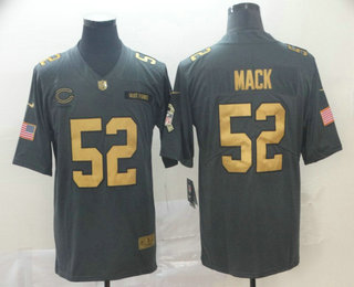 Men's Chicago Bears #52 Khalil Mack Anthracite Gold 2016 Salute To Service Stitched NFL Nike Limited Jersey Men's Chicago Bears #52 Khalil Mack Anthracite Gold 2016 Salute To Service Stitched NFL Nike Limited Jersey