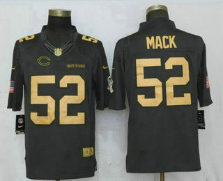 Men's Chicago Bears #52 Khalil Mack Anthracite Gold 2016 Salute To Service Stitched NFL Nike Limited Jersey Men's Chicago Bears #52 Khalil Mack Anthracite Gold 2016 Salute To Service Stitched NFL Nike Limited Jersey