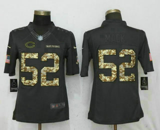 Men's Chicago Bears #52 Khalil Mack Black Anthracite 2016 Salute To Service Stitched NFL Nike Limited Jersey Men's Chicago Bears #52 Khalil Mack Black Anthracite 2016 Salute To Service Stitched NFL Nike Limited Jersey