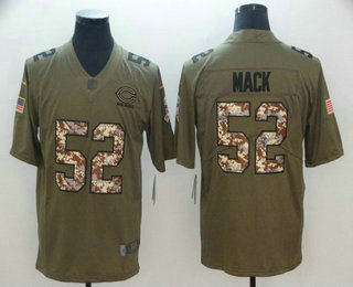 Men's Chicago Bears #52 Khalil Mack Olive With Camo 2017 Salute To Service Stitched NFL Nike Limited Jersey Men's Chicago Bears #52 Khalil Mack Olive With Camo 2017 Salute To Service Stitched NFL Nike Limited Jersey
