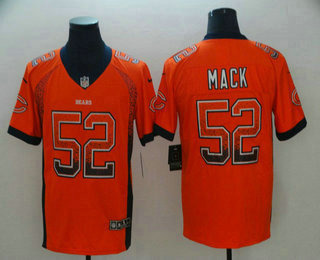 Men's Chicago Bears #52 Khalil Mack Orange 2018 Fashion Drift Color Rush Stitched NFL Nike Limited Jersey Men's Chicago Bears #52 Khalil Mack Orange 2018 Fashion Drift Color Rush Stitched NFL Nike Limited Jersey