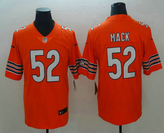 Men's Chicago Bears #52 Khalil Mack Orange 2018 Vapor Untouchable Stitched NFL Nike Limited Jersey Men's Chicago Bears #52 Khalil Mack Orange 2018 Vapor Untouchable Stitched NFL Nike Limited Jersey