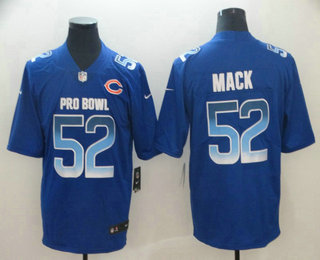 Men's Chicago Bears #52 Khalil Mack Royal Blue 2019 Pro Bowl Vapor Untouchable Stitched NFL Nike Limited Jersey Men's Chicago Bears #52 Khalil Mack Royal Blue 2019 Pro Bowl Vapor Untouchable Stitched NFL Nike Limited Jersey