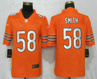 Men's Chicago Bears #58 Roquan Smith Orange 2018 Vapor Untouchable Stitched NFL Nike Limited Jersey Men's Chicago Bears #58 Roquan Smith Orange 2018 Vapor Untouchable Stitched NFL Nike Limited Jersey