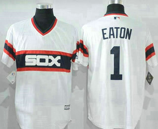 Men's Chicago White Sox #1 Adam Eaton White Pullover Stitched MLB Majestic Cool Base Jersey Men's Chicago White Sox #1 Adam Eaton White Pullover Stitched MLB Majestic Cool Base Jersey