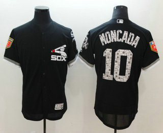 Men's Chicago White Sox #10 Yoan Moncada Black 2018 Spring Training Stitched MLB Flex Base Jersey Men's Chicago White Sox #10 Yoan Moncada Black 2018 Spring Training Stitched MLB Flex Base Jersey
