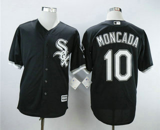 Men's Chicago White Sox #10 Yoan Moncada Black Stitched MLB Cool Base Jersey Men's Chicago White Sox #10 Yoan Moncada Black Stitched MLB Cool Base Jersey