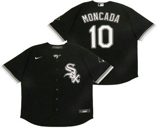 Men's Chicago White Sox #10 Yoan Moncada Black Stitched MLB Cool Base Nike Jersey Men's Chicago White Sox #10 Yoan Moncada Black Stitched MLB Cool Base Nike Jersey