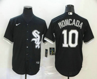 Men's Chicago White Sox #10 Yoan Moncada Black Stitched MLB Cool Base Nike Jersey Men's Chicago White Sox #10 Yoan Moncada Black Stitched MLB Cool Base Nike Jersey