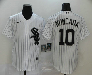 Men's Chicago White Sox #10 Yoan Moncada White Stitched MLB Cool Base Nike Jersey Men's Chicago White Sox #10 Yoan Moncada White Stitched MLB Cool Base Nike Jersey