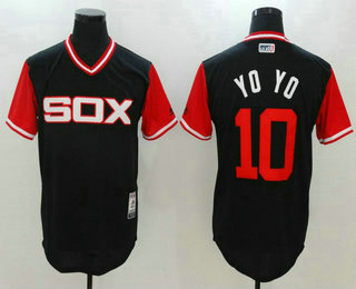 Men's Chicago White Sox #10 Yoan Moncada YoYo Majestic Black 2017 Little League World Series Players Weekend Stitched Nickname Jersey Men's Chicago White Sox #10 Yoan Moncada YoYo Majestic Black 2017 Little League World Series Players Weekend Stitched Nickname Jersey
