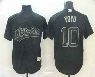 Men's Chicago White Sox #10 Yoan Moncada Yoyo Black 2019 Players' Weekend Stitched Nickname Jersey Men's Chicago White Sox #10 Yoan Moncada Yoyo Black 2019 Players' Weekend Stitched Nickname Jersey