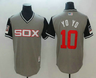 Men's Chicago White Sox #10 Yoan Moncada Yoyo Gray-Black 2018 Players' Weekend Authentic Jersey Men's Chicago White Sox #10 Yoan Moncada Yoyo Gray-Black 2018 Players' Weekend Authentic Jersey