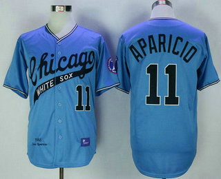 Men's Chicago White Sox #11 Luis Aparicio 1968 Light Blue Throwback Stitched MLB Jersey By Mitchell & Ness Men's Chicago White Sox #11 Luis Aparicio 1968 Light Blue Throwback Stitched MLB Jersey By Mitchell & Ness