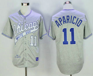 Men's Chicago White Sox #11 Luis Aparicio 1969 Gray Wool Throwback Jersey Men's Chicago White Sox #11 Luis Aparicio 1969 Gray Wool Throwback Jersey