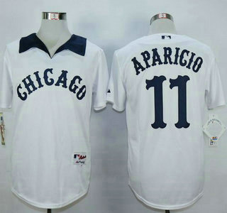 Men's Chicago White Sox #11 Luis Aparicio White 1976 Turn Back The Clock Jersey Men's Chicago White Sox #11 Luis Aparicio White 1976 Turn Back The Clock Jersey