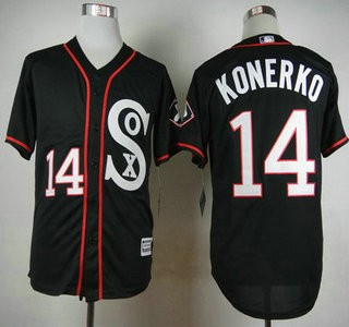 Men's Chicago White Sox #14 Paul Konerko 2015 Black Jersey Men's Chicago White Sox #14 Paul Konerko 2015 Black Jersey