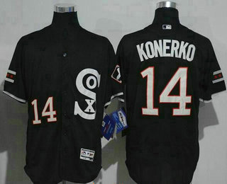 Men's Chicago White Sox #14 Paul Konerko Black Retro Stitched MLB 2016 Majestic Flex Base Jersey Men's Chicago White Sox #14 Paul Konerko Black Retro Stitched MLB 2016 Majestic Flex Base Jersey
