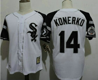 Men's Chicago White Sox #14 Paul Konerko Stance Button Front 2005 World Series Patch Throwback Baseball Jersey Men's Chicago White Sox #14 Paul Konerko Stance Button Front 2005 World Series Patch Throwback Baseball Jersey