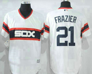 Men's Chicago White Sox #21 Todd Frazier White Pullover Stitched MLB Majestic Cool Base Jersey Men's Chicago White Sox #21 Todd Frazier White Pullover Stitched MLB Majestic Cool Base Jersey