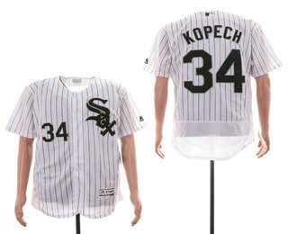Men's Chicago White Sox #34 Michael Kopech White Home Stitched MLB Flex Base Jersey Men's Chicago White Sox #34 Michael Kopech White Home Stitched MLB Flex Base Jersey