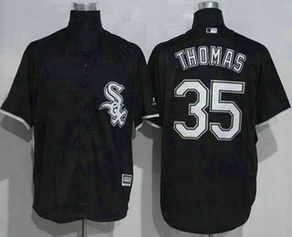 Men's Chicago White Sox #35 Frank Thomas Black New Cool Base Stitched MLB Jersey Men's Chicago White Sox #35 Frank Thomas Black New Cool Base Stitched MLB Jersey