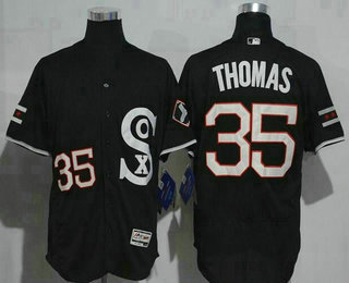 Men's Chicago White Sox #35 Frank Thomas Black Retro Stitched MLB 2016 Majestic Flex Base Jersey Men's Chicago White Sox #35 Frank Thomas Black Retro Stitched MLB 2016 Majestic Flex Base Jersey