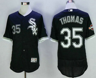 Men's Chicago White Sox #35 Frank Thomas Retired Black 2016 Flexbase Majestic Baseball Jersey w2005 World Series Patch Men's Chicago White Sox #35 Frank Thomas Retired Black 2016 Flexbase Majestic Baseball Jersey w2005 World Series Patch
