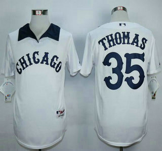 Men's Chicago White Sox #35 Frank Thomas White 1976 Turn Back The Clock Jersey Men's Chicago White Sox #35 Frank Thomas White 1976 Turn Back The Clock Jersey