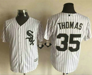 Men's Chicago White Sox #35 Frank Thomas White(Black Strip) New Cool Base Jersey Men's Chicago White Sox #35 Frank Thomas White(Black Strip) New Cool Base Jersey