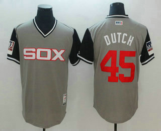 Men's Chicago White Sox #45 Derek Holland Dutch Gray-Black 2018 Players' Weekend Authentic Jersey Men's Chicago White Sox #45 Derek Holland Dutch Gray-Black 2018 Players' Weekend Authentic Jersey