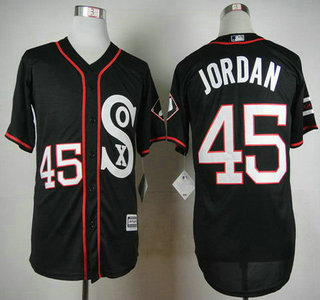 Men's Chicago White Sox #45 Michael Jordan 2015 Black Jersey Men's Chicago White Sox #45 Michael Jordan 2015 Black Jersey
