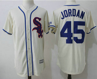 Men's Chicago White Sox #45 Michael Jordan 2017 Cream Stitched MLB Majestic Cool Base Jersey Men's Chicago White Sox #45 Michael Jordan 2017 Cream Stitched MLB Majestic Cool Base Jersey