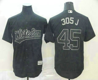 Men's Chicago White Sox #45 Michael Jordan 305 J Black 2019 Players' Weekend Stitched Nickname Jersey Men's Chicago White Sox #45 Michael Jordan 305 J Black 2019 Players' Weekend Stitched Nickname Jersey