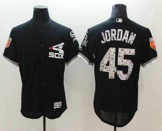 Men's Chicago White Sox #45 Michael Jordan Black 2018 Spring Training Stitched MLB Flex Base Jersey Men's Chicago White Sox #45 Michael Jordan Black 2018 Spring Training Stitched MLB Flex Base Jersey