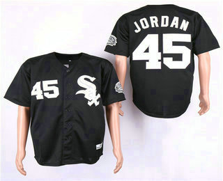 Men's Chicago White Sox #45 Michael Jordan Black Throwback Jersey By Mitchell & Ness Men's Chicago White Sox #45 Michael Jordan Black Throwback Jersey By Mitchell & Ness